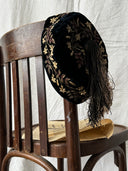 ≈1880s Victorian Embroidered Velvet Smoking Cap