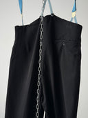 1950s European Tuxedo Suspenders Wool Trousers