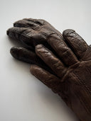 Old European Brown Leather Gloves