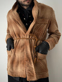 1960s European Wool Checked Smoking Lounge Jacket