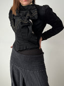1900s Antique Victorian Silk Boned Bodice
