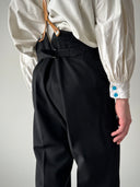 1920s European Tailored Black Wool Trousers