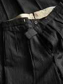 1940s European Work Pleated Striped Trousers