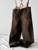 1970s England Work Moleskin Sun Faded Brown Trousers