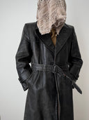 1940s German Officer Pigskin Leather Trench Coat