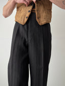 1930s European Buckle Back Striped Trousers