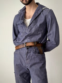 1970s French Marine Sailor Denim Suit