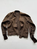 1930s German Thrashed Wool Knit Cardigan