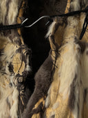 Vintage Fur Hooded Poncho
