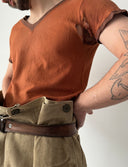 1930s German Thrashed V-neck T-Shirt
