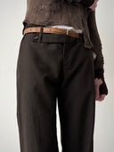 2000s Dirk Bikkembergs Low Rise Brown Trousers