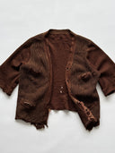1930s German Thrashed Wool Knit Cardigan