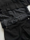 1947 Dated British Three Piece 'Demob' Pinstripe Wool Suit