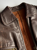 1940s German Motorcycle Leather Blouson Jacket