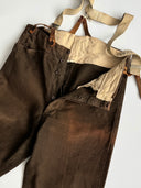 1970s England Work Moleskin Sun Faded Brown Trousers