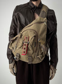 2000s Avant Garde Khaki Sling Bag