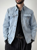 1950s Swiss Army Work Metal Button Denim Chore Jacket
