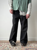 1940s European Work Pleated Striped Trousers