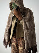 Vintage Fur Hooded Poncho