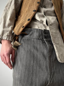 1940s French Work Striped Cotton Pants