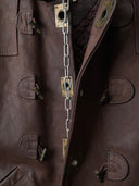Vintage England 'Leather Line' Clasp Jacket
