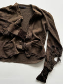 1930s German Thrashed Wool Knit Cardigan