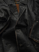 1960s Swiss Army 'Le Belier Paris' Faded Leather Trench
