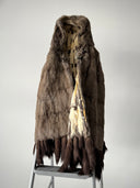 Vintage Fur Hooded Poncho