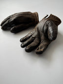 Old European Brown Leather Gloves