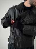 1980s Swedish Army Type Motorcycle Leather Jacket