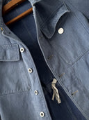 1960s Swiss Army Work Metal Button Faded Chore Jacket