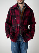 1960s Canadian Hunting Wool Plaid Belted Jacket