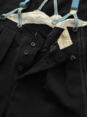 1950s European Tuxedo Suspenders Wool Trousers