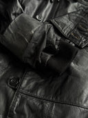1980s Swedish Army Type Motorcycle Leather Jacket