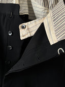 1930s European Side Buckle Black Wool Suit Trousers