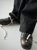 1940s European Work Pleated Striped Trousers