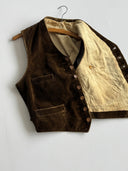 1930s French Work Corduroy Vest