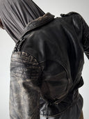 1950s German Moto Faded Leather Jacket