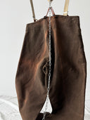 1970s England Work Moleskin Sun Faded Brown Trousers