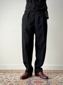 1960s British Tuxedo Suspenders Wool Trousers