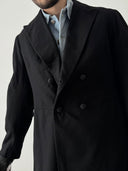 1910s Edwardian Era European Black Wool Frock Coat