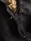 1990s French 'Fireman' Clasp Leather Jacket