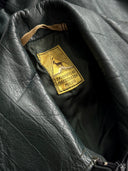 1970s Swiss Dark Green Leather Jacket