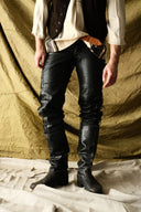 1980s Leather Lace-Up Biker Pants