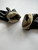 Old European Black Leather Gloves