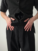 1960s British Tuxedo Suspenders Wool Trousers
