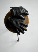 Old European Black Leather Gloves
