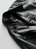 1980s Swedish Army Type Motorcycle Leather Jacket