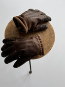 Old European Brown Leather Gloves