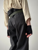 1940s European Work Pleated Striped Trousers